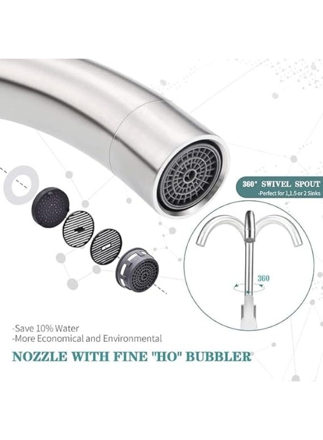Zara Tools Premium Stainless Steel Kitchen Sink Faucet with High Arc Gooseneck Design – Modern Single Lever Mixer Tap, Rust-Resistant Finish, Smooth Water Flow, Easy Installation for Home & Commercial Kitchens - Image 3